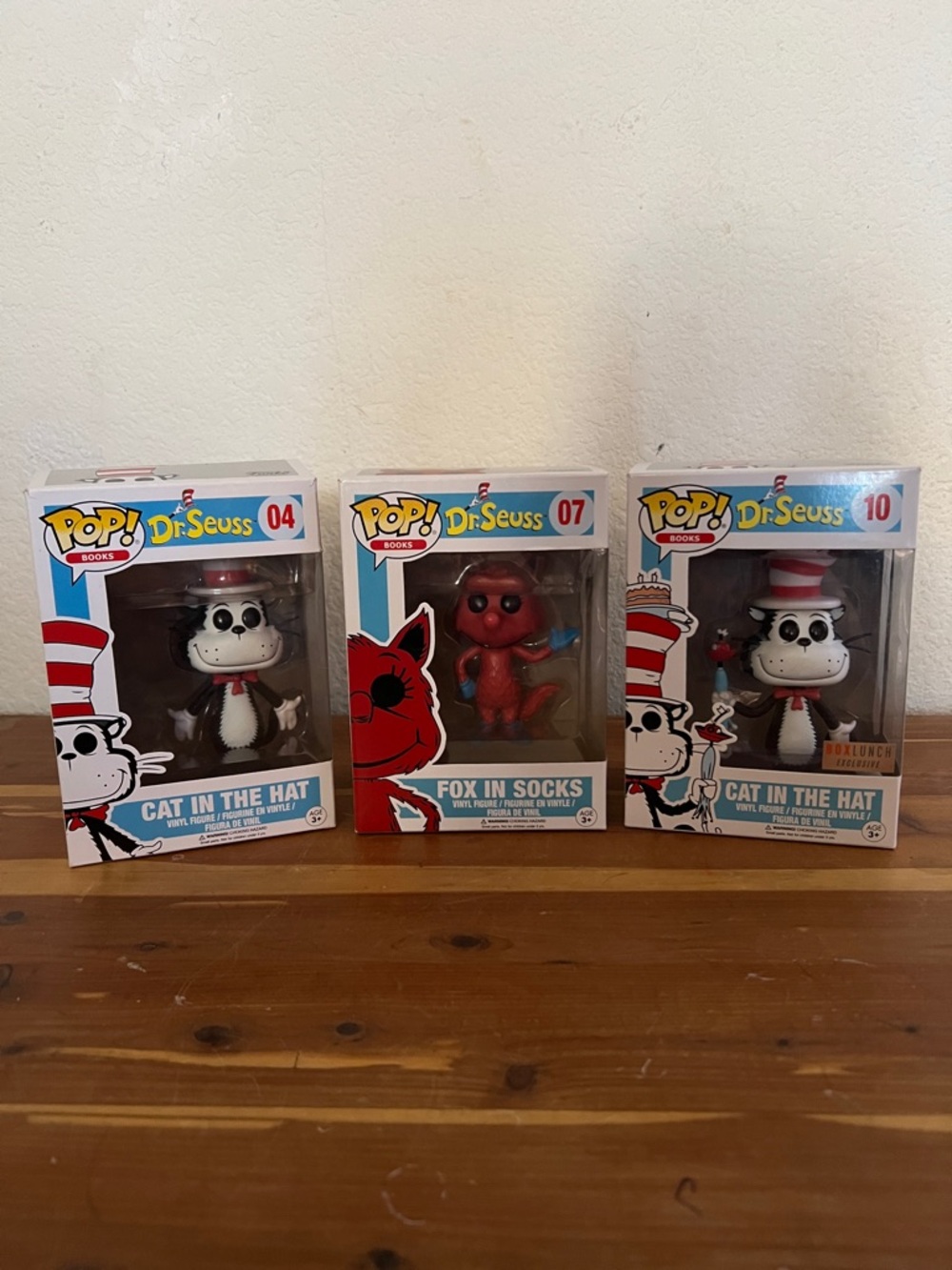 Funko Pop! Dr. Seuss Cat in the Hat & Fox in Socks Set - White, Red, Black